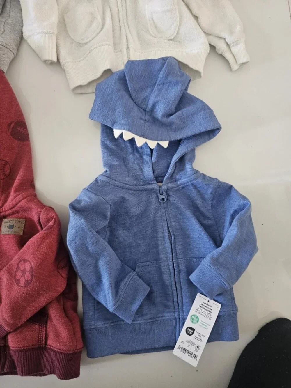 Carter's Newborn Boys Full Zip Hoodie Jackets With Pockets - 6 Piece Bundle